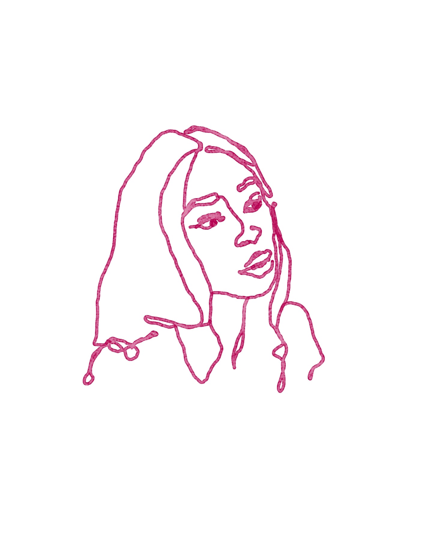 Personalisierter Fine Line Kunstdruck, abstrakte Linie in Rot auf Weiß, minimalistisches Wandbild im modernen Stil